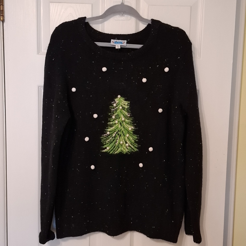 Rocking Around sz L, nubby knit holiday sweater.